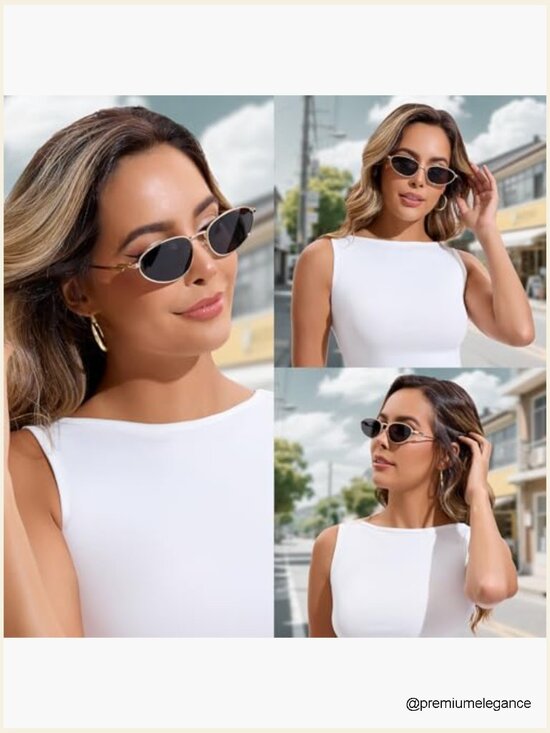 Oversized Retro Oval Sunglasses UV400 Protection Trendy Y2K Cat Eye Design